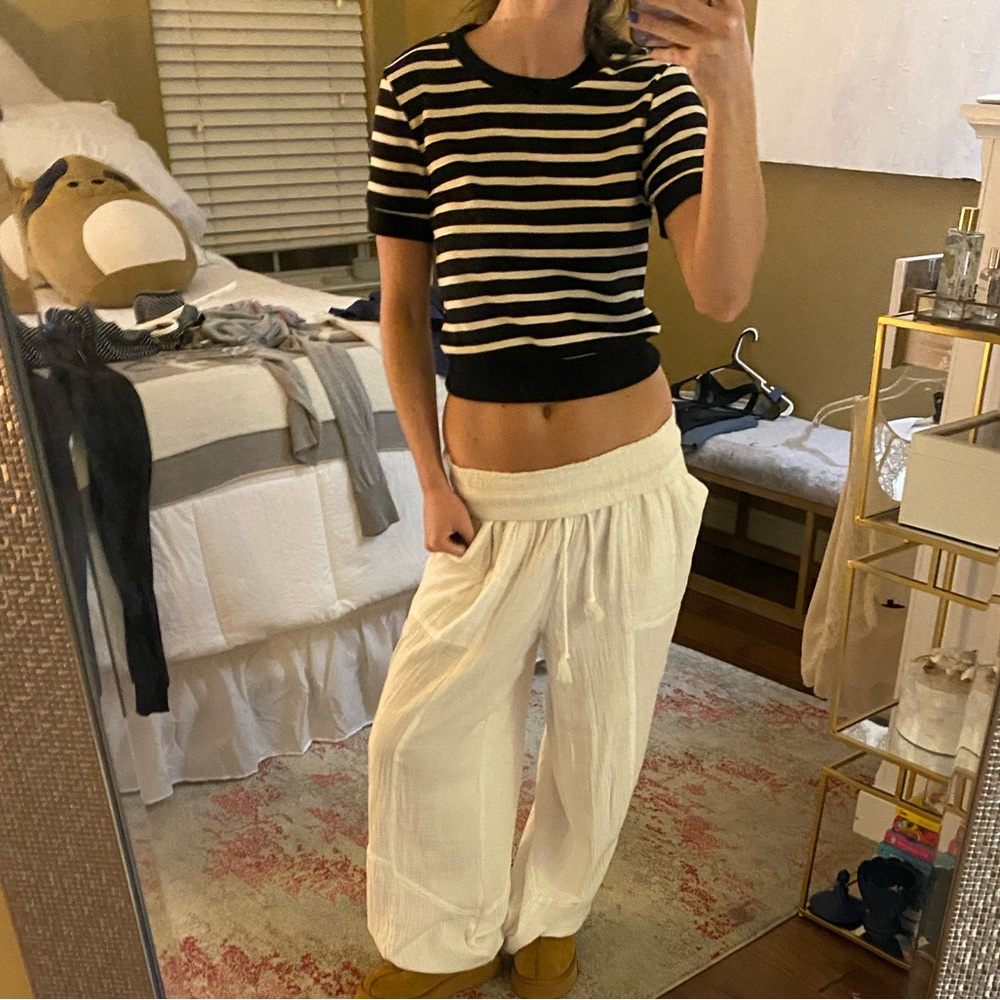 White Wide-Leg Pants